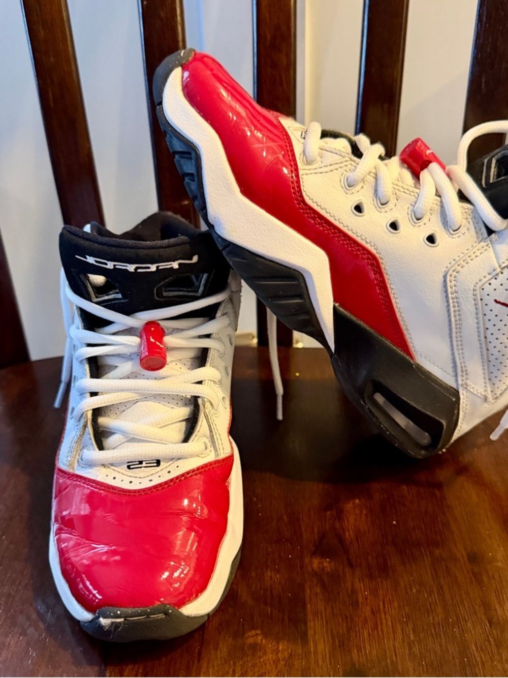 Jordan Kids' Sneakers in White, Black and Red
